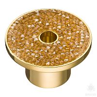 STONE16/O-SW/O Ручка кнопка c кристаллами Swarovski, глянцевое золото 16 мм