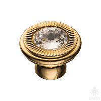 25.319.25.SWA.19 Ручка кнопка с кристаллом Swarovski, глянцевое золото 24K