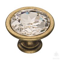 27.35.12 SWA Ручка кнопка с кристаллом Swarovski, античная бронза