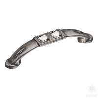 15.129.64.SWA.16 Ручка скоба с кристаллами Swarovski, старое серебро 64 мм
