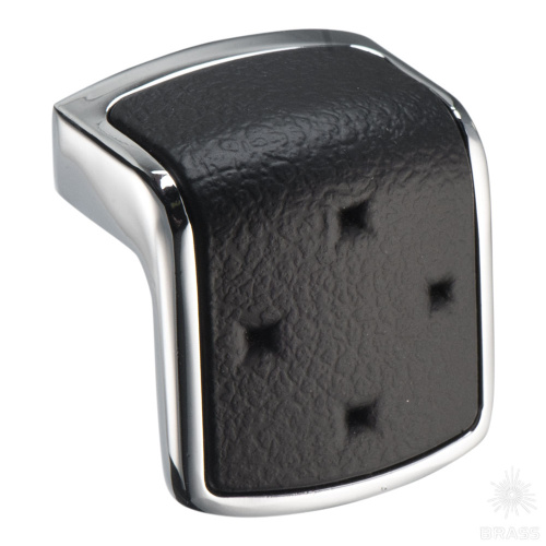 475032MP02ST04 Ручка кнопка, глянцевый хром/чёрный 475032MP02ST04 Ручка кнопка, глянцевый хром/чёрный