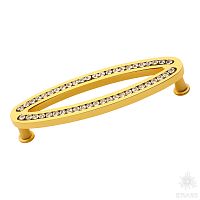 2577-030-160 Ручка скоба с кристаллами Swarovski, глянцевое золото 24K