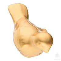 10629 BIRD GOLD LEFT Ручка кнопка птичка керамика, золотой