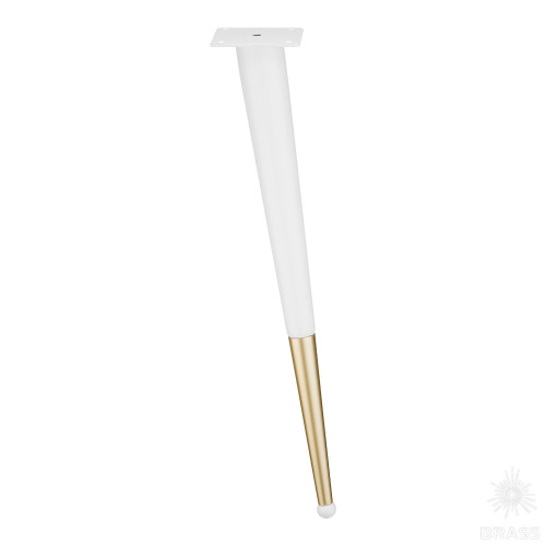 KMA-0125-0510-B12-C25 White/Matt Gold Опора мебельная, белый/матовое золото