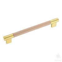 9404-217 Ручка рейлинг, дерево/матовое золото 192 мм