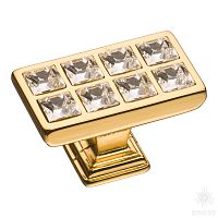 15.349.00.SWA.19 Ручка кнопка с кристаллами Swarovski, глянцевое золото 24K