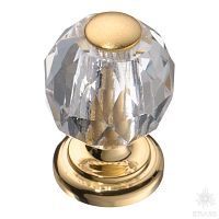 0737-030-MINI Ручка кнопка с кристаллом, глянцевое золото 24K