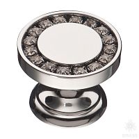 0776-005 Ручка кнопка с кристаллами Swarovski, глянцевый хром