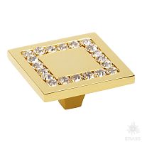 0771-003-3 Ручка кнопка с кристаллами Swarovski, глянцевое золото